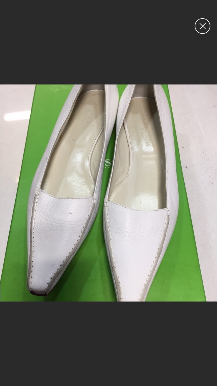 Bottega Veneta White Leather Flats 40