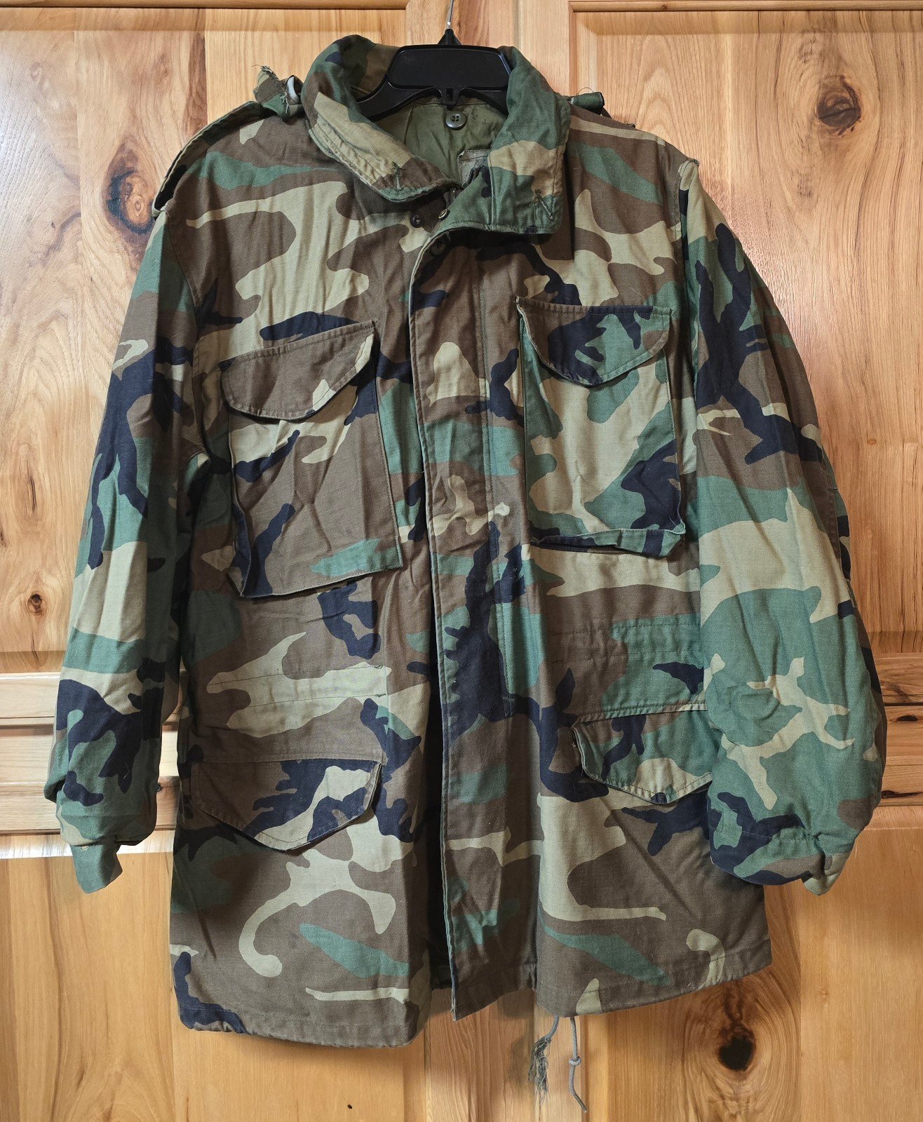 US Army Jacket Mens Size Medium Long Camo USA Military Cold Weather Field Coat