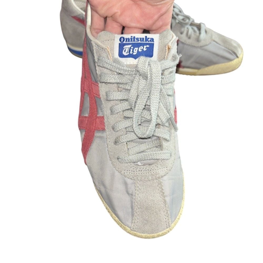 Onitsuka Tiger Vintage Retro Sneakers Grey Red Stripe Classic Athletic Shoes