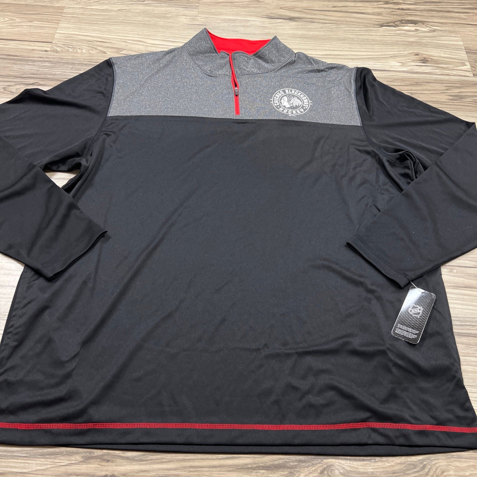 NHL Hockey Chicago Blackhawks 1/4 Zip Athletic Casual Pullover Men's 2XL NWT