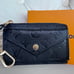 // PRISTINE // Embossed Monogram COIN CARD ZIPPY WALLET WRISTLET