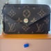 // PRISTINE // Embossed Monogram COIN CARD ZIPPY WALLET WRISTLET