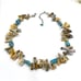 Sterling Silver 925 Southwestern Jasper Stone Turquoise Beaded Choker Necklace