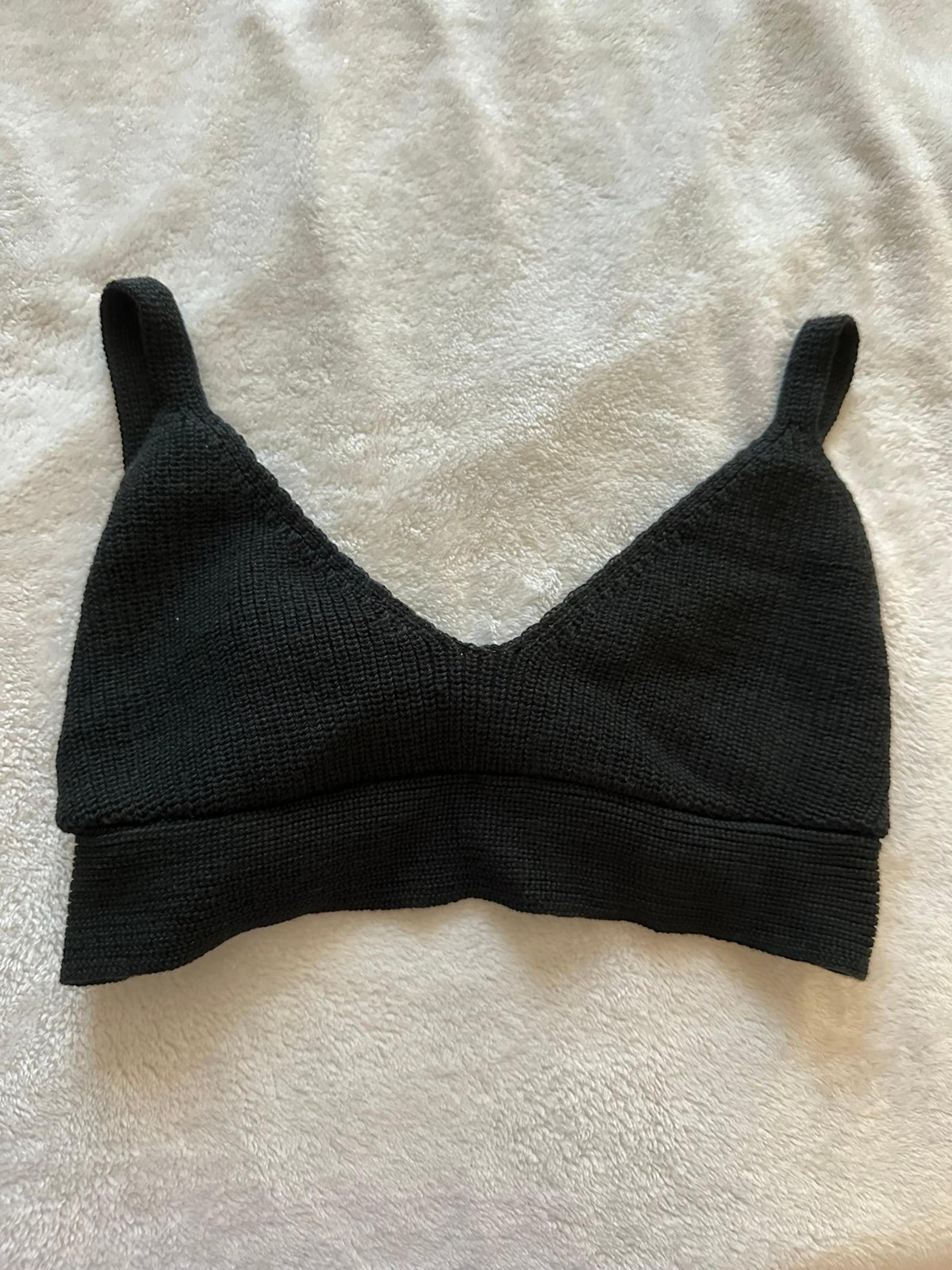 Black knit bra top