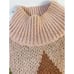 Vintage Diamond Print Mohair Turtleneck Sweater Pink