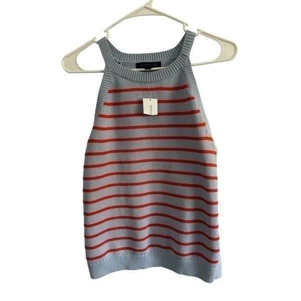 Banana Republic Blue Orange Halter Striped Tank Top Size S NWT Summer Coastal