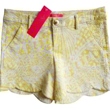 Lilly Pulitzer Palmita Stretch Short Lillys Lemon Sea Cups Scalloped Size 0