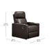 Home Theater Recliner with USB Charging Ports, Brown Faux Leather