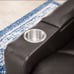 Home Theater Recliner with USB Charging Ports, Brown Faux Leather