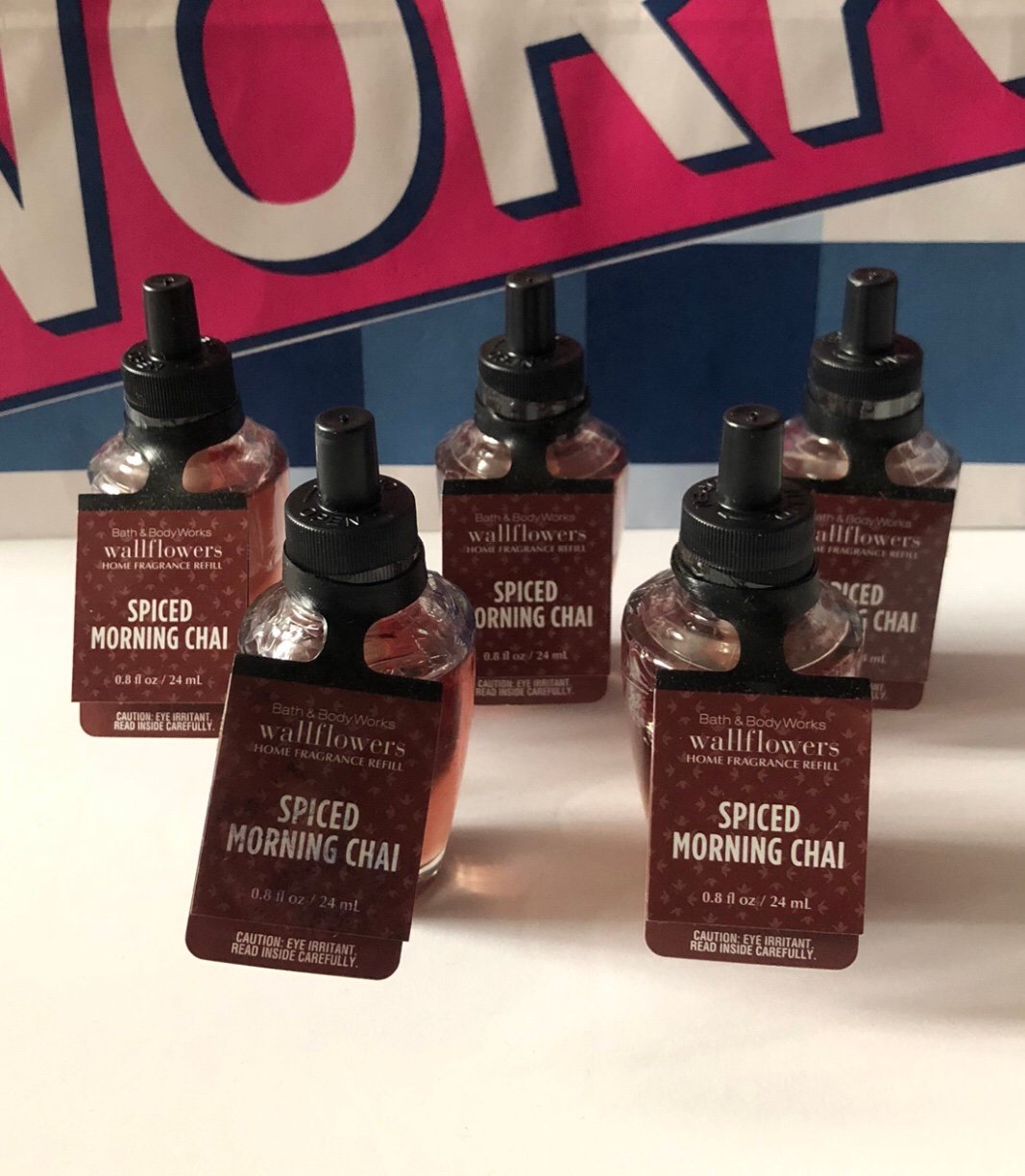 Bath & Body Works X5 Spiced Morning Chai Wallflowers Fragrance Plug Refills