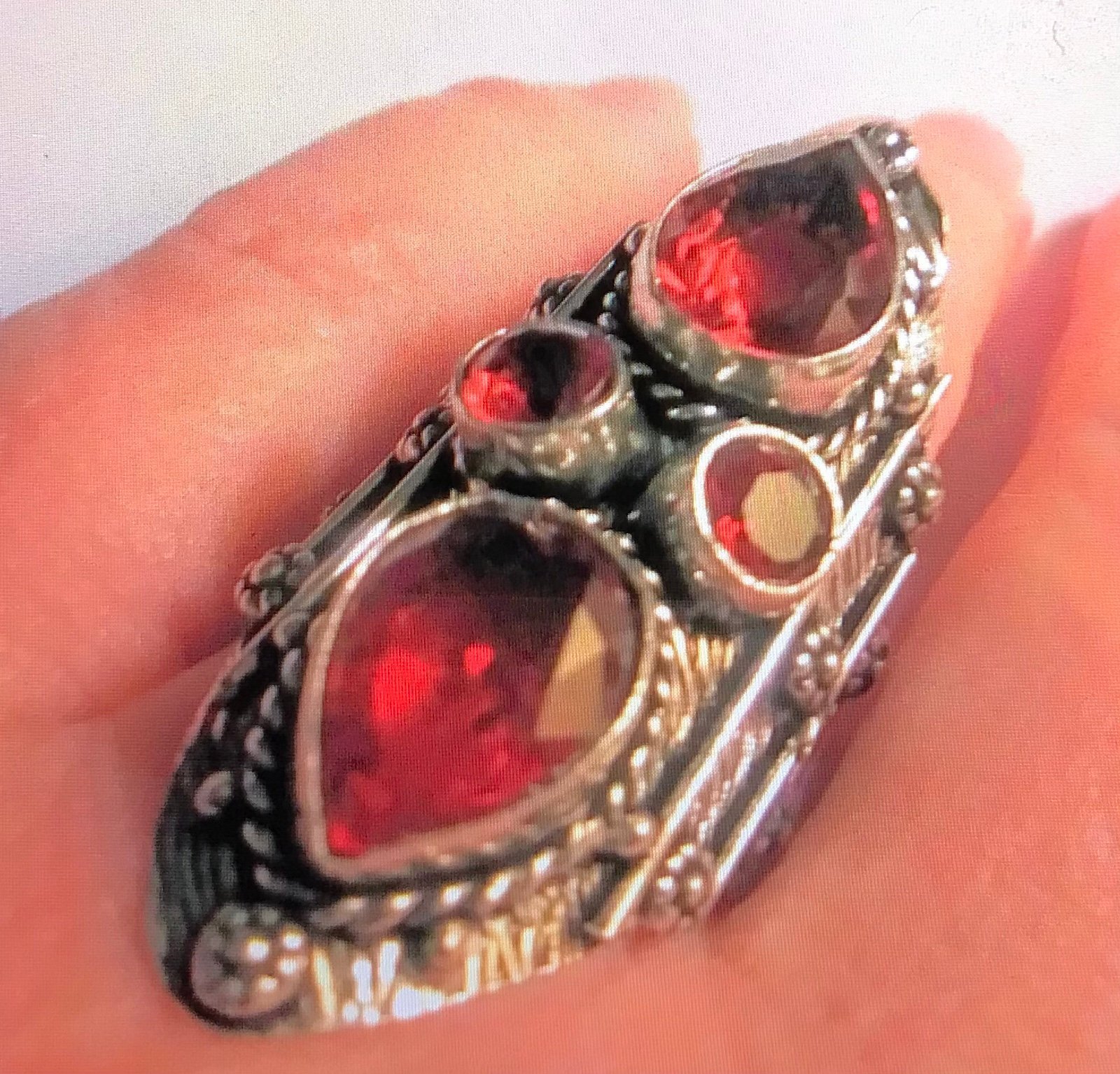 Garnet 925 Sterling Silver Ring