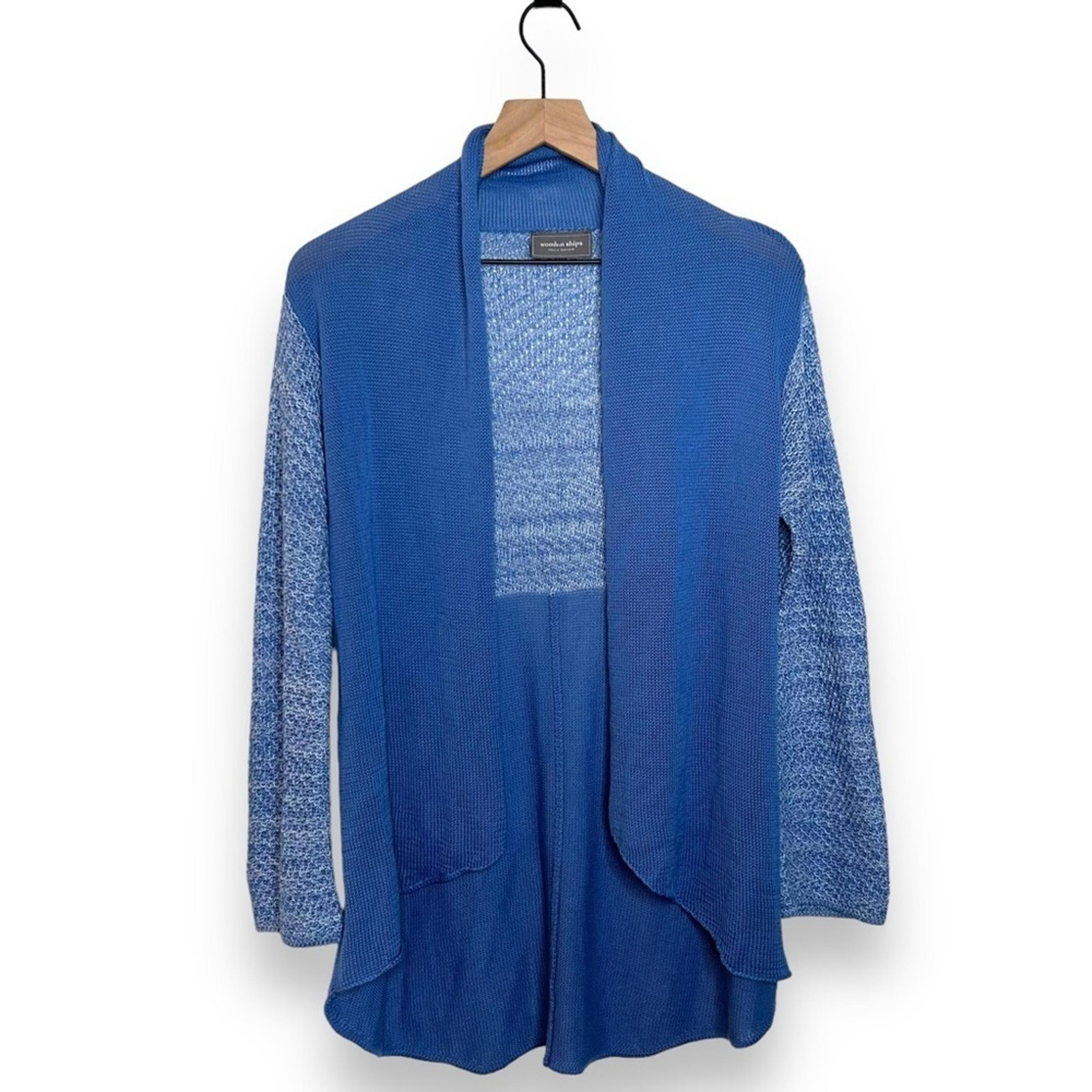 Anthropologie Wooden Ships Cardigan Small Open Front Sweater Knit Cocoon Light