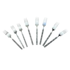 Night Blossom Stainless GOLD STANDARD JAPAN Set Of 8 Forks Floral Flower MCM VTG