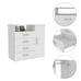 Peru 4-Drawer Dresser w/ Cabinet & Shelf - White