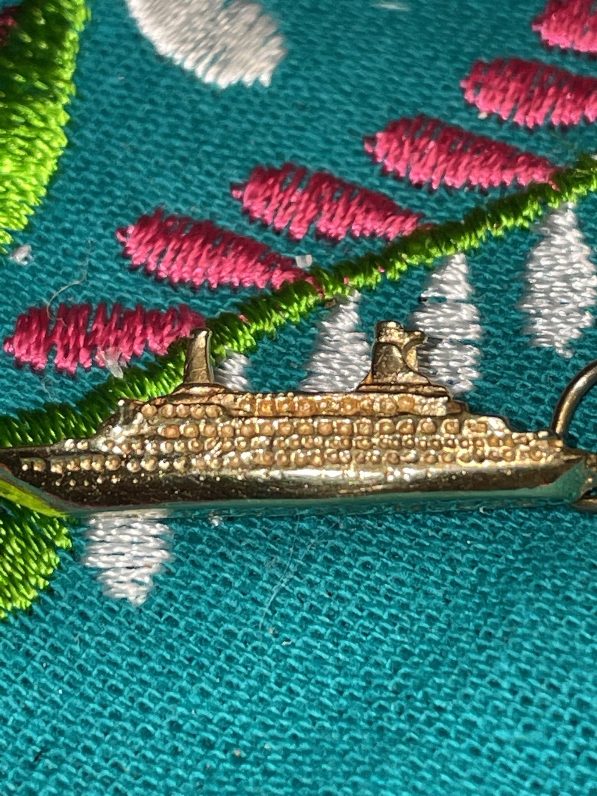 Island Princess Cruise Ship Gold Charm.