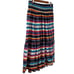 Lauren Ralph Lauren Plus 20W Tiered Ruffle Black Rainbow Stripe Lined Maxi Skirt