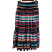 Lauren Ralph Lauren Plus 20W Tiered Ruffle Black Rainbow Stripe Lined Maxi Skirt