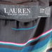 Lauren Ralph Lauren Plus 20W Tiered Ruffle Black Rainbow Stripe Lined Maxi Skirt