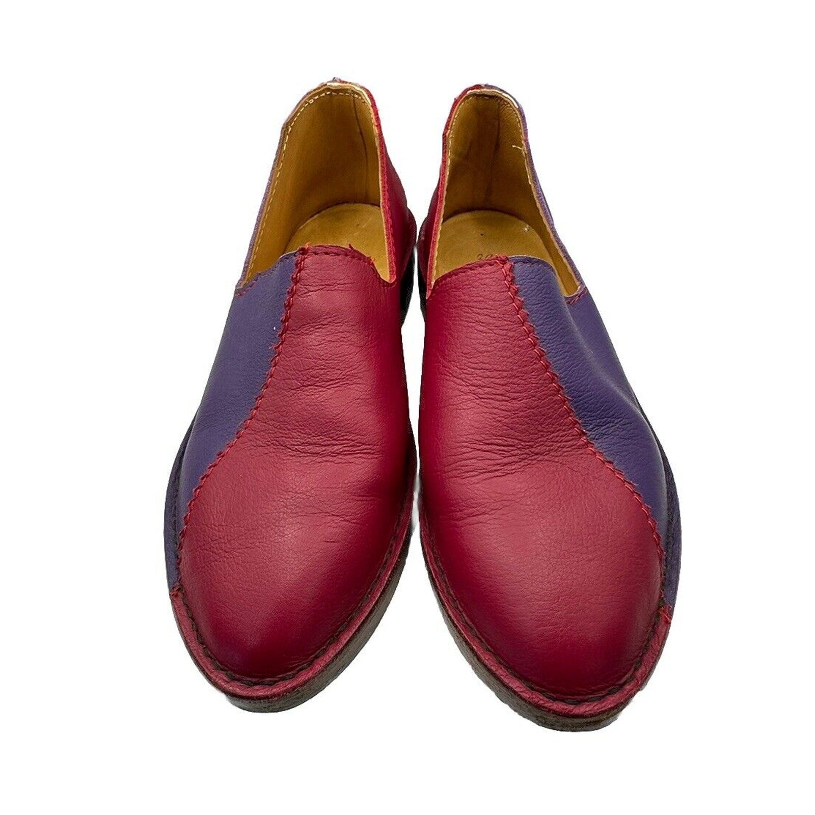 Art Peaux Handmade Shoes Leather Womens Size 39 Pink Purple Vibram Soles
