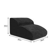 POOCH-LABS Black Removable Dog Stairs 2/3 Steps Ramp