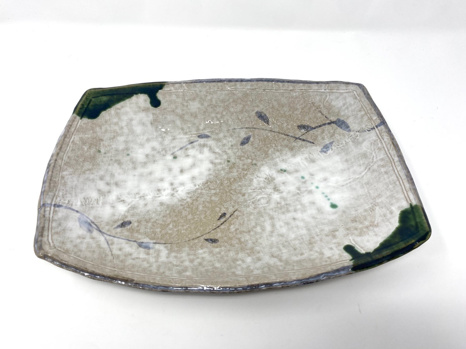 Decorative Glazed Pottery Tray North American Trading Company 13”