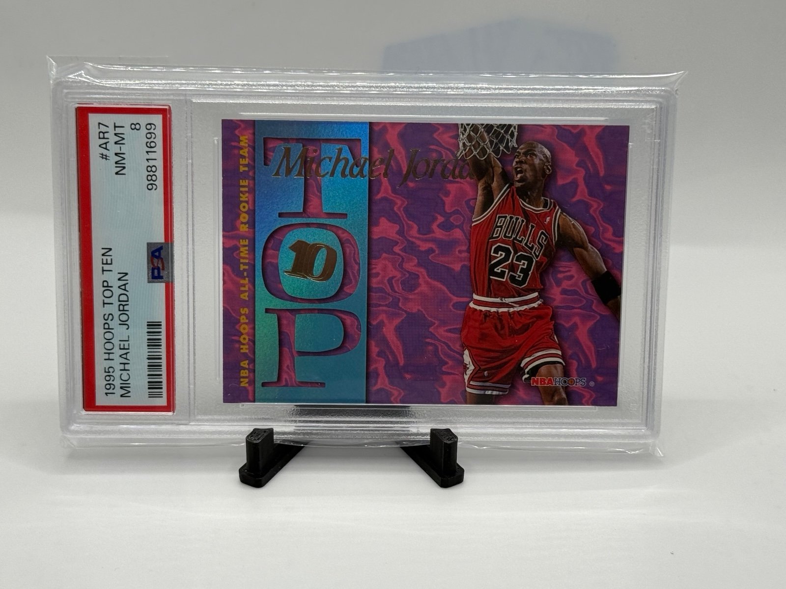 1995-96 Hoops Michael Jordan Top Ten #AR7 Bulls PSA 8