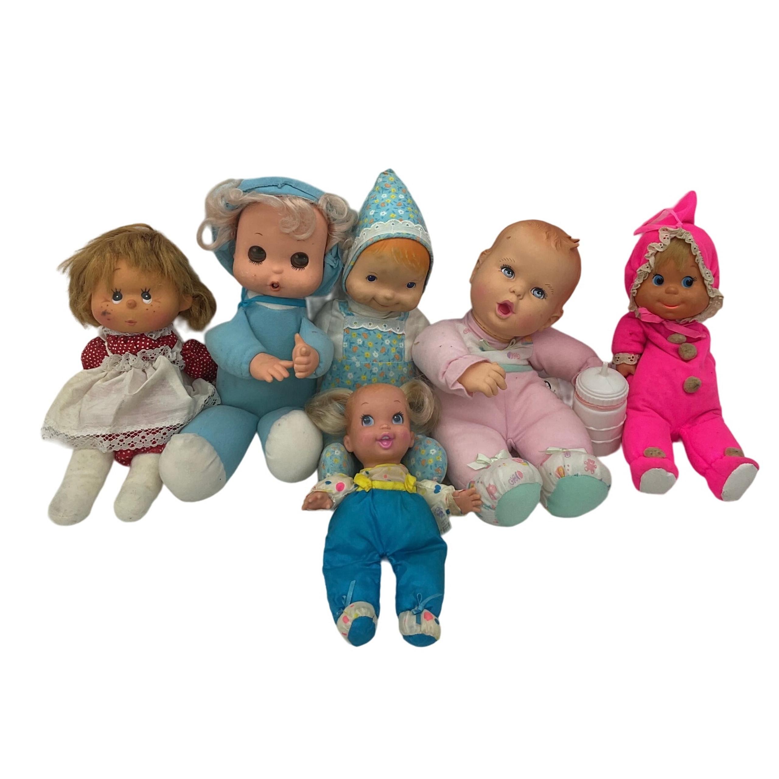 Vintage LOT Mixed Baby Dolls Mattel Baby Beans Remco Wake Up Sleepy Antique