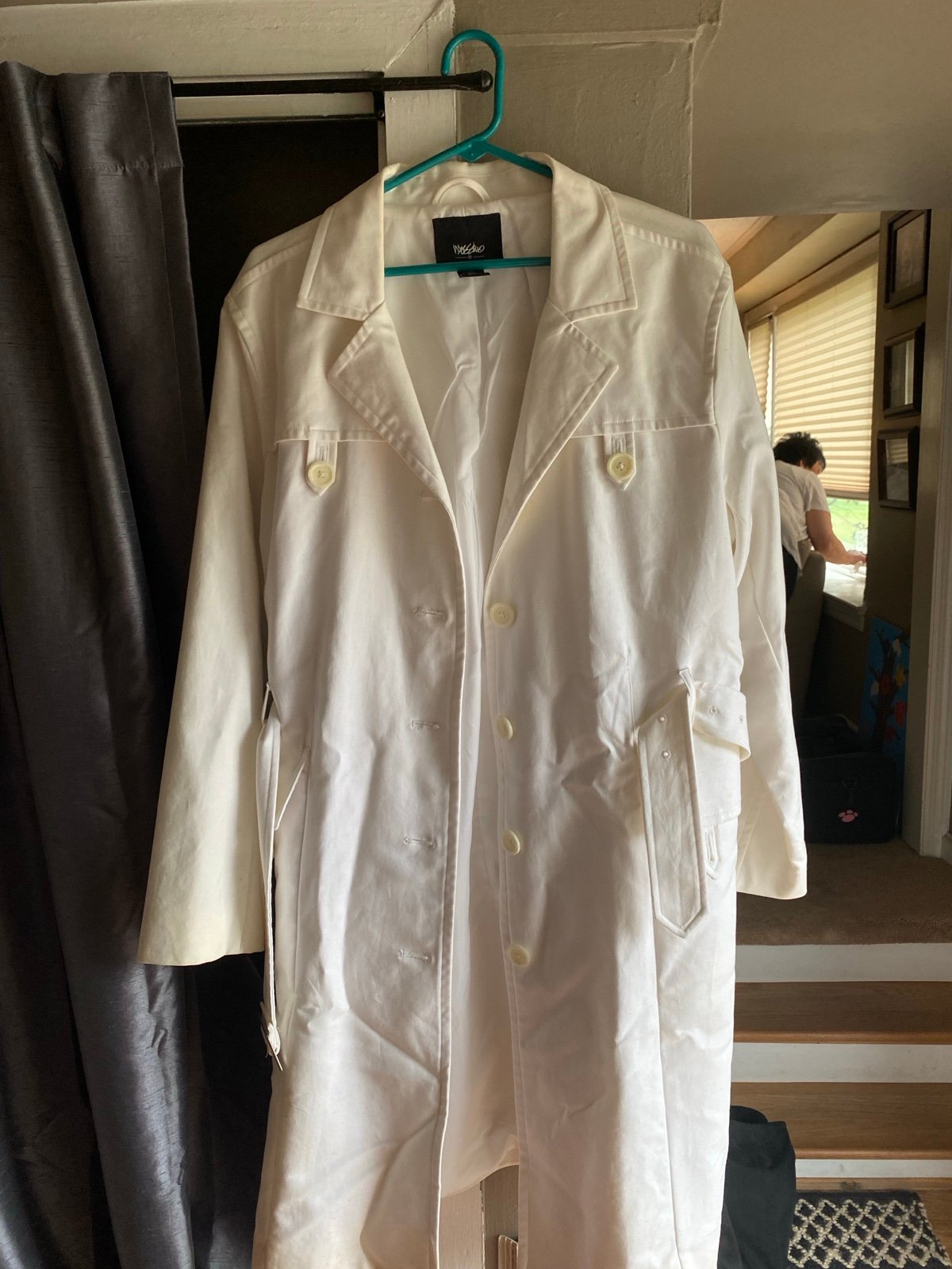 Mossimo lightweight white trench coat