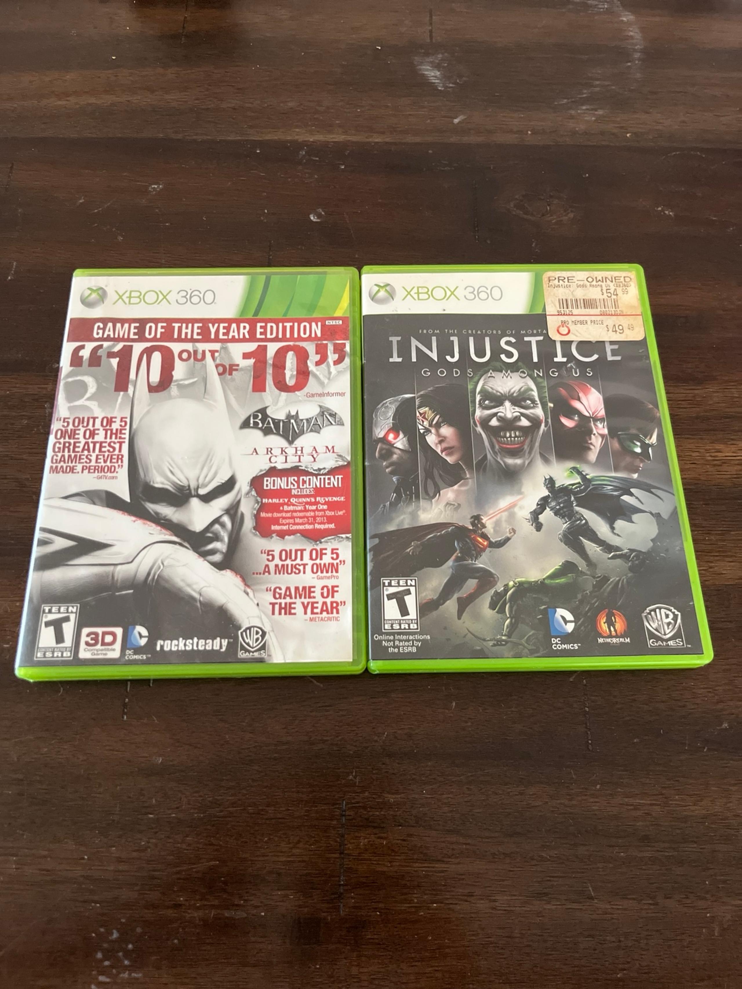 Xbox 360 video game bundle Batman Arkham City & Injustice