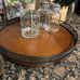 Farmhouse Oak 9 Lazy Susan Turntable Organizer for Cabinet, Round Wooden