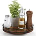 Farmhouse Oak 9 Lazy Susan Turntable Organizer for Cabinet, Round Wooden
