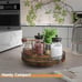 Farmhouse Oak 9 Lazy Susan Turntable Organizer for Cabinet, Round Wooden