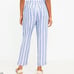 NWT LOFT Emory Taper Pants in Striped Linen Blend Sz Large