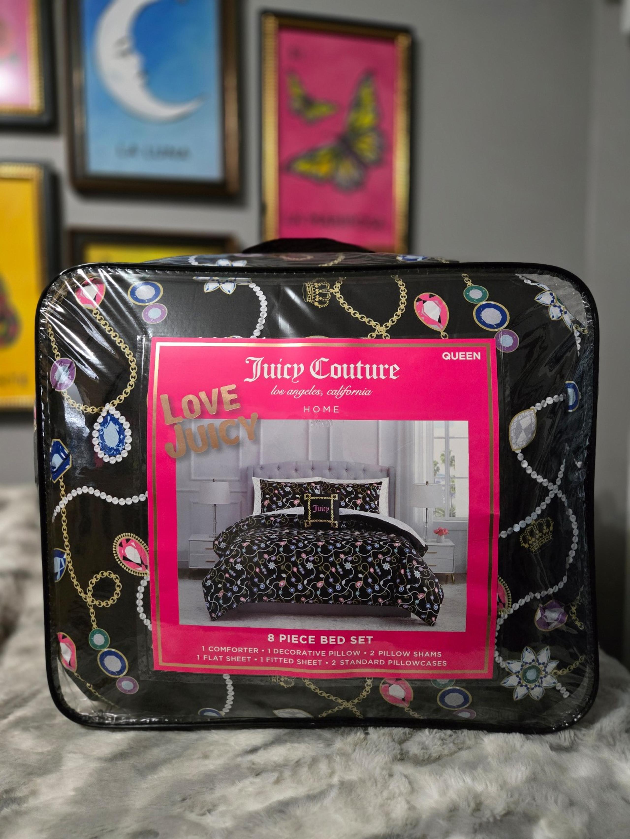 New Juicy Couture Jeweled QUEEN  8 pc Bed set