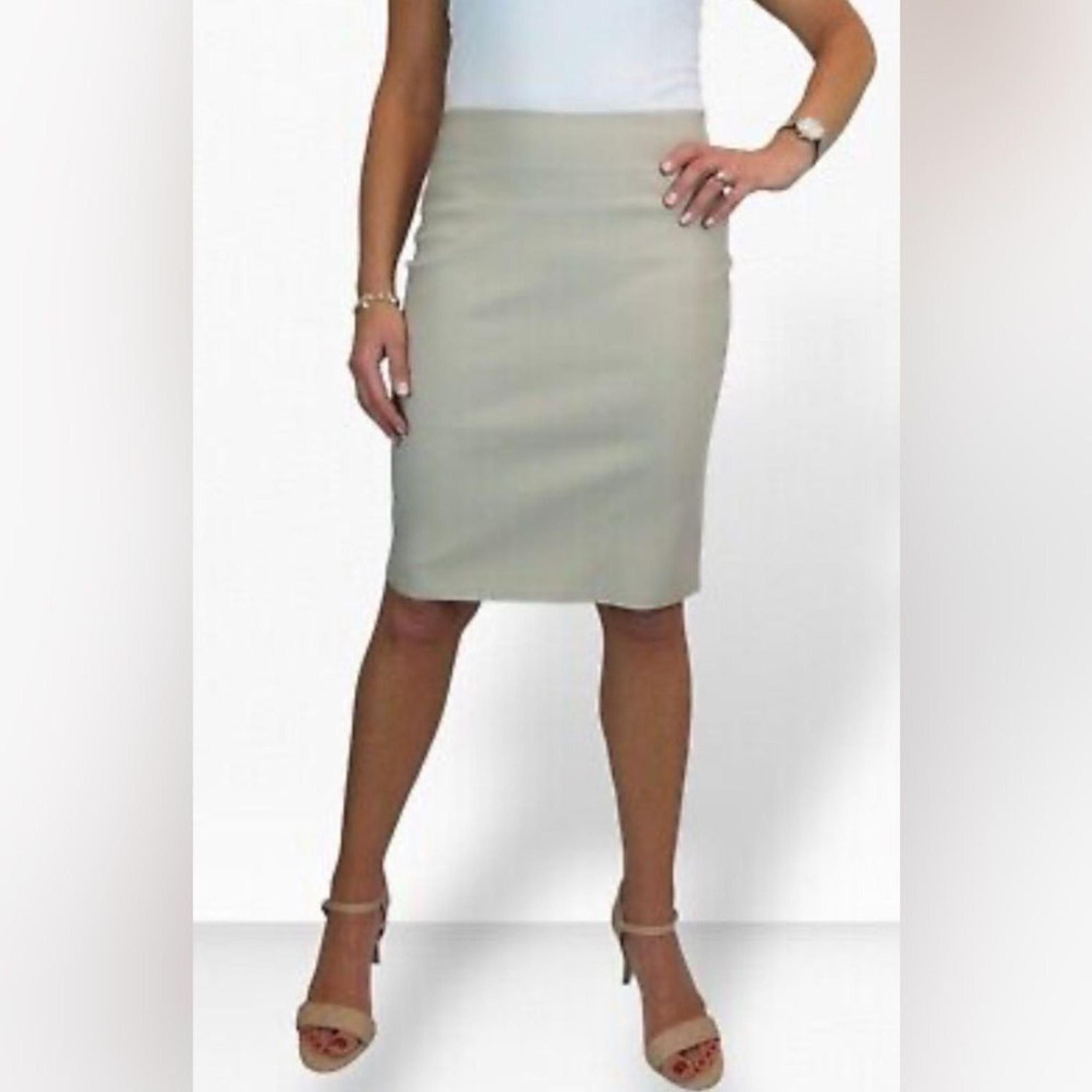 Gap Women’s Beige Stretch Pencil Skirt Cotton Blend Back Slit Size 0