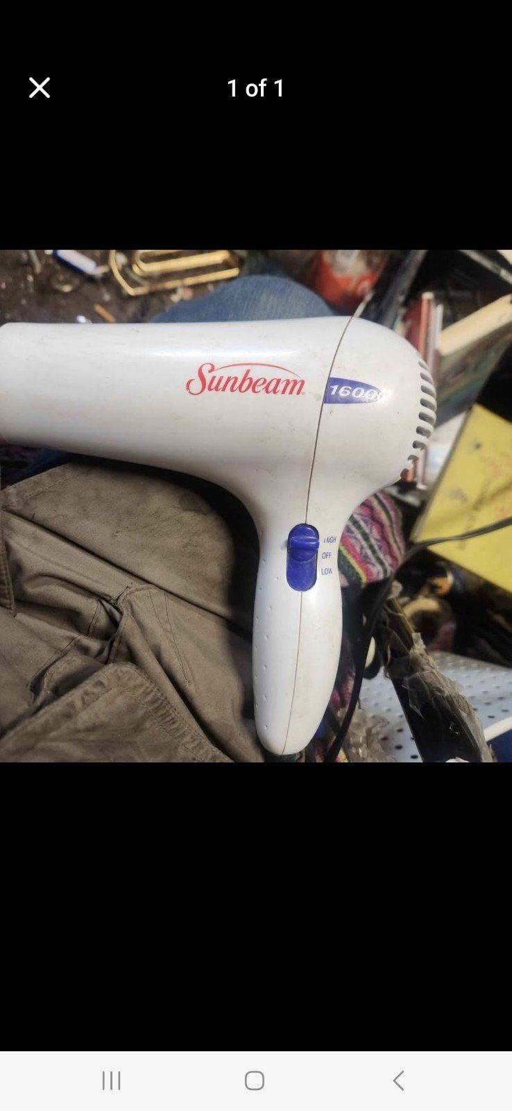 sunbeam 1600 hair dryer