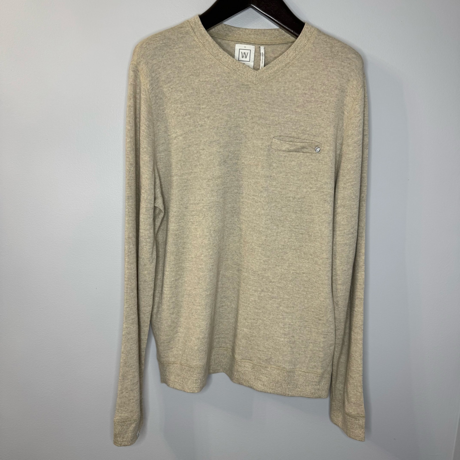 We Norwegians Merino Wool Shirt Long Sleeve Men's XL Soft Base layer Beige