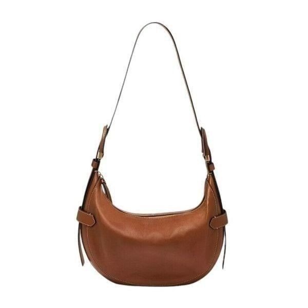 Fossil Harwall Tan Brown Leather Hobo Purse One Strap