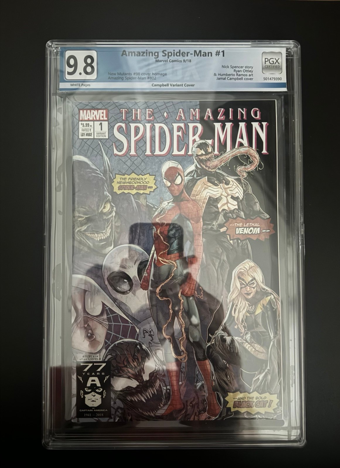 Amazing Spiderman #1 - CGC 9.8! - New Mutants #98 Homage Cover - Jamal Campbell