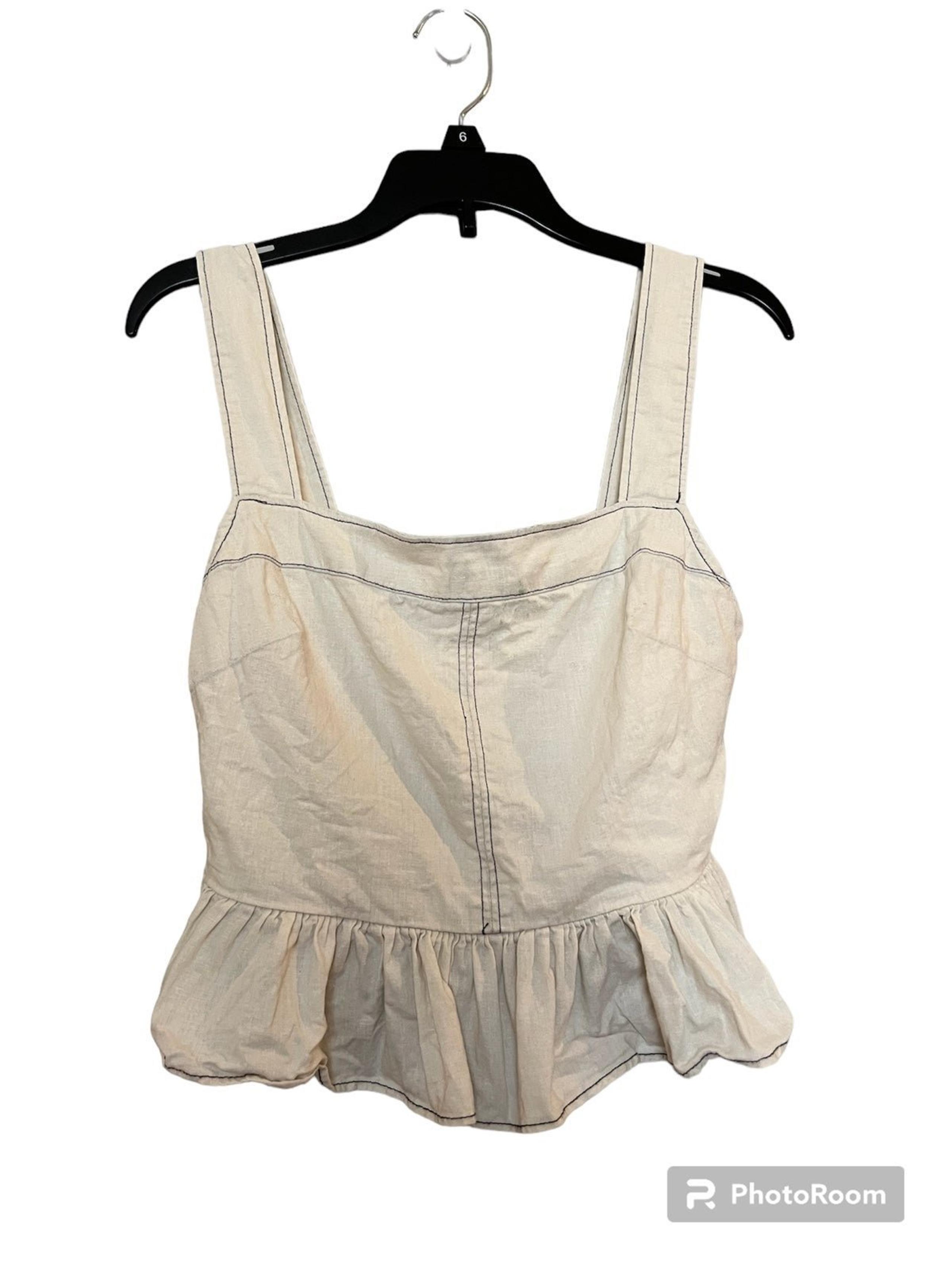 Urban Outfitters cream ruffle crop top size S