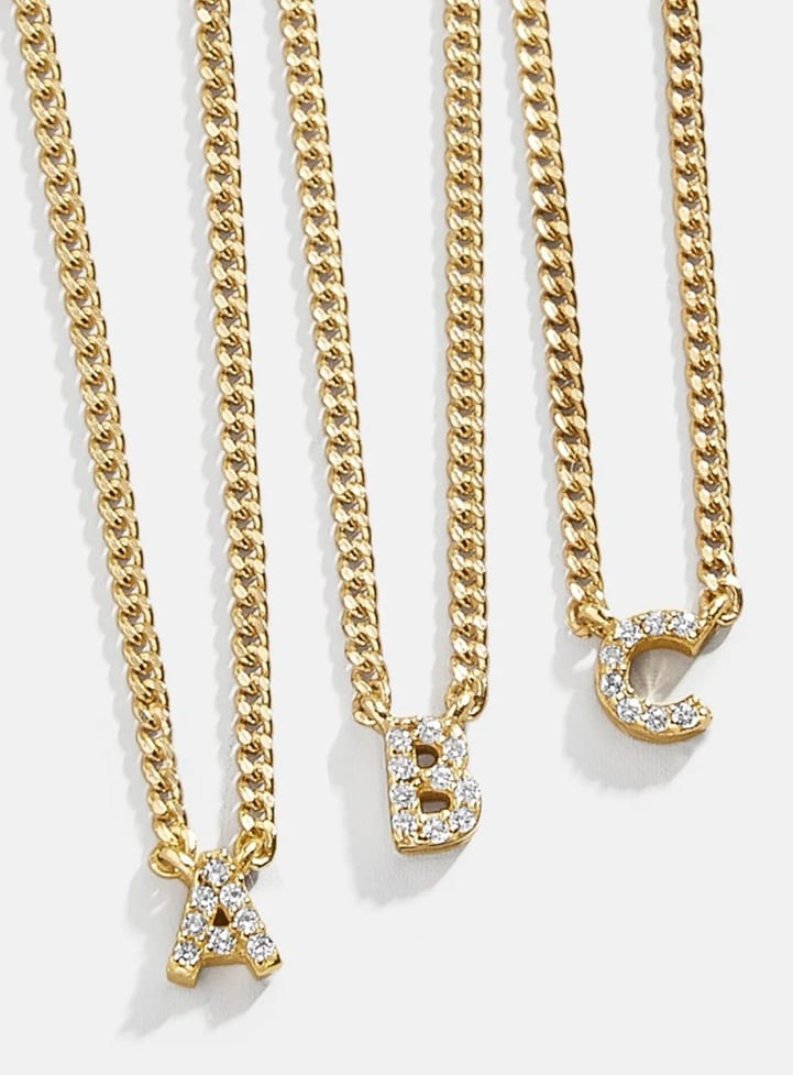 BaubleBar 18K Gold Mini Initial Necklace