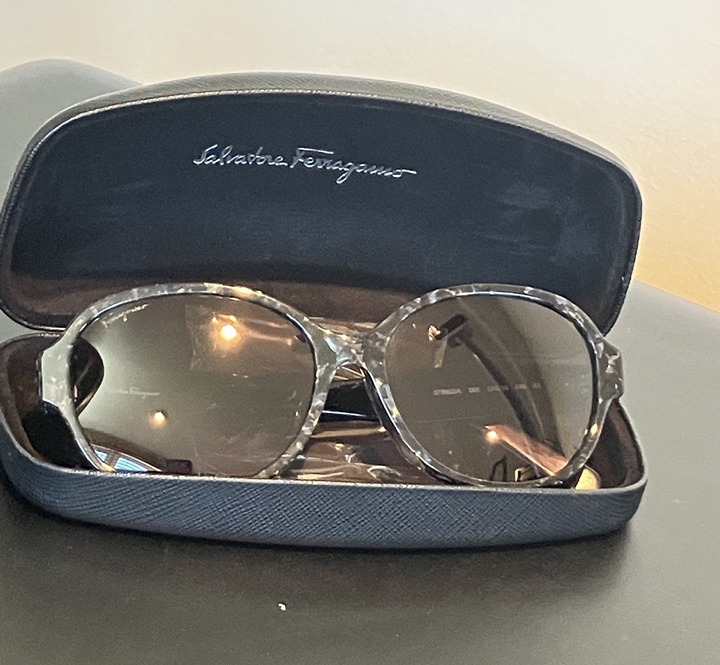 Women's Salvatore Ferragamo Sunglasses Butterfly Style, Black SF885SA, Case