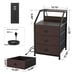 Set of 2 Modern End Table for Bedroom Living Room Rustic Brown