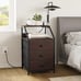 Set of 2 Modern End Table for Bedroom Living Room Rustic Brown