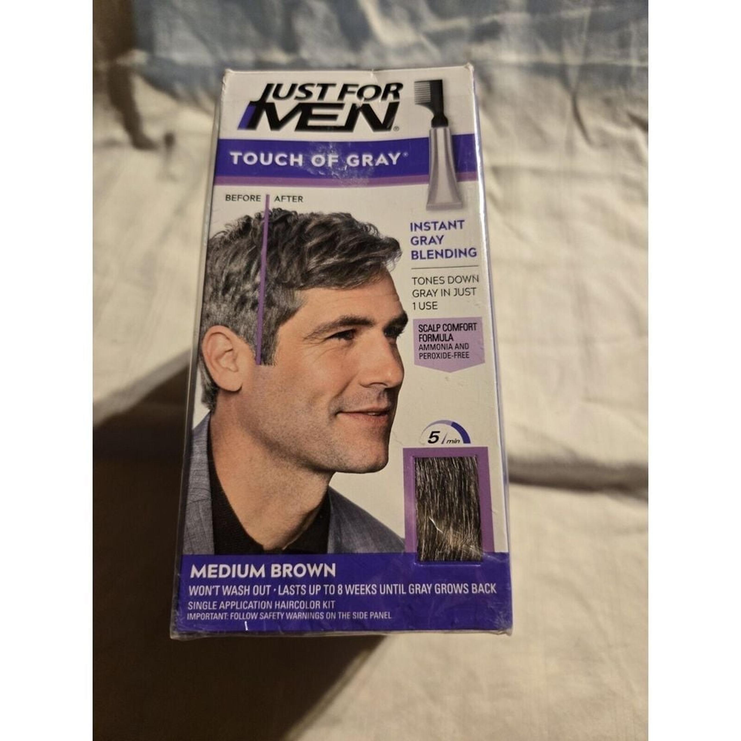 Just for Men Touch of Gray No-Mix Easy Comb-In Hair Color #T-35 MEDIUM BROWN