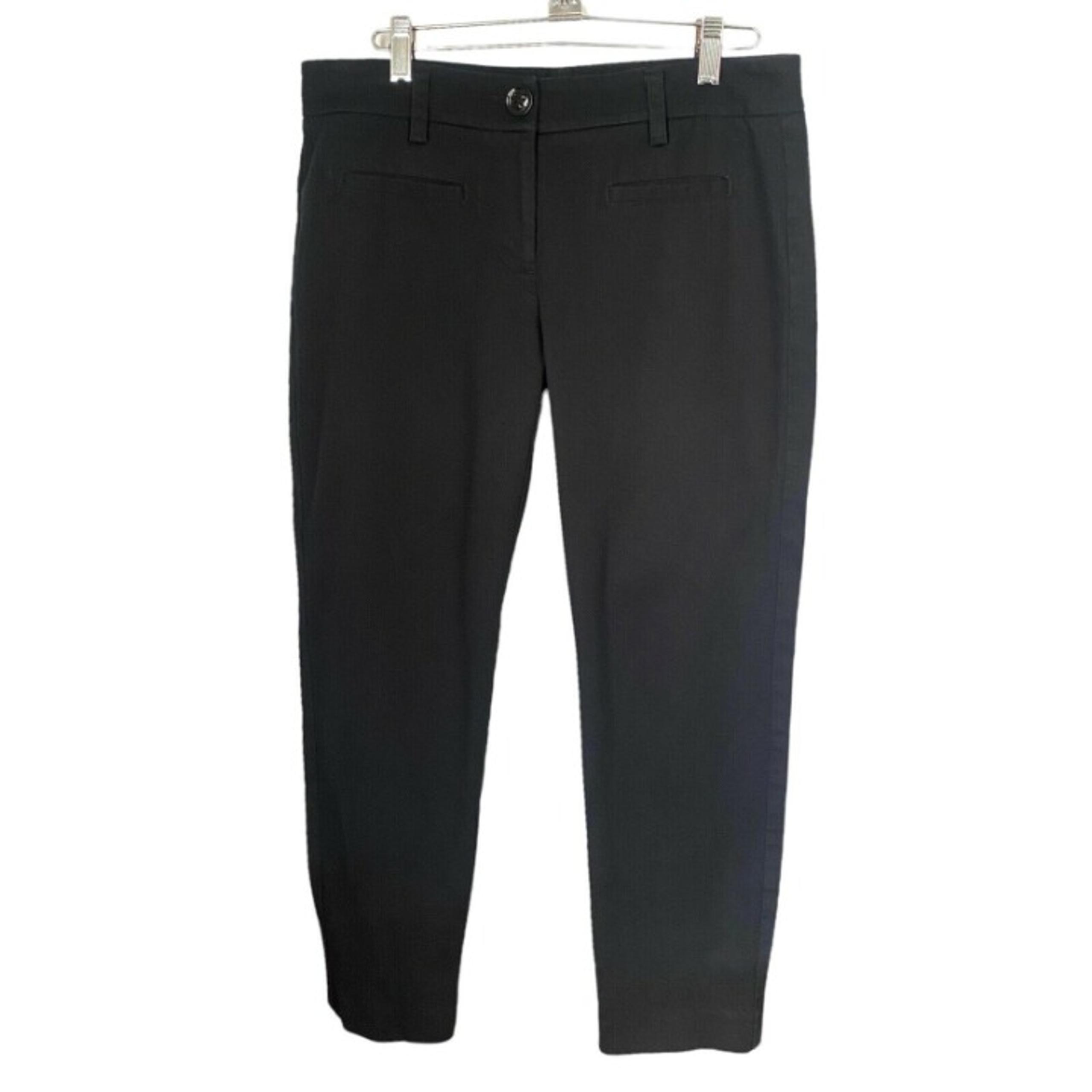 Cabi Women's Size 6 Solid Black Pique Textured Ankle Cropped Casual Dress Pants
