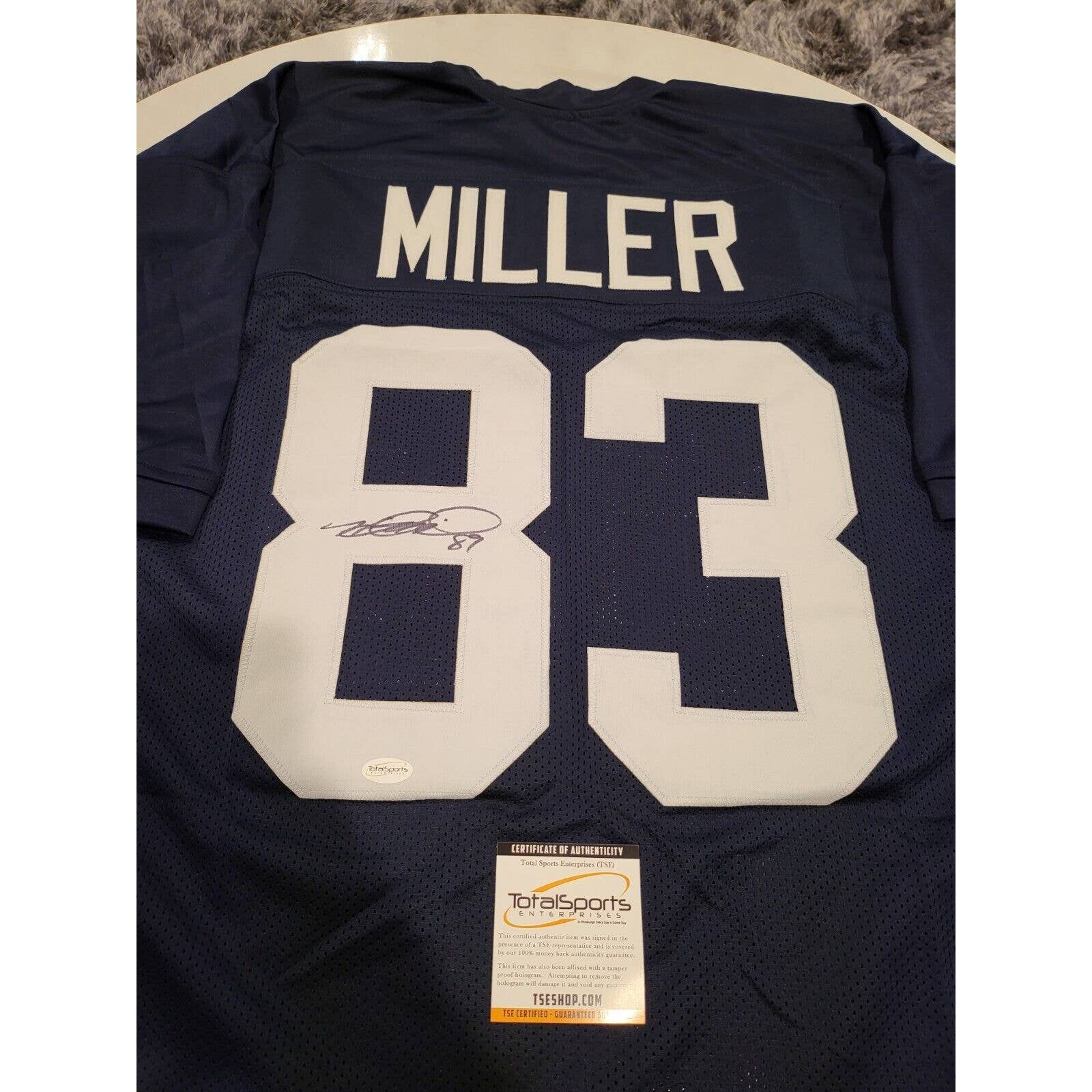 Heath Miller Autographed/Signed Jersey TSE COA Virginia Cavaliers Steelers