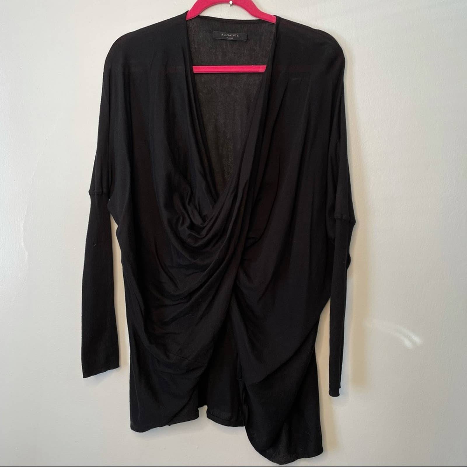 All Saints Twisted Drape Front Sweater