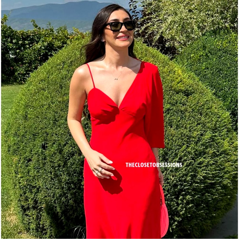 ZARA BLOGGER FAVE!!! Maxi Dress with Asymmetric Sleeves NWT