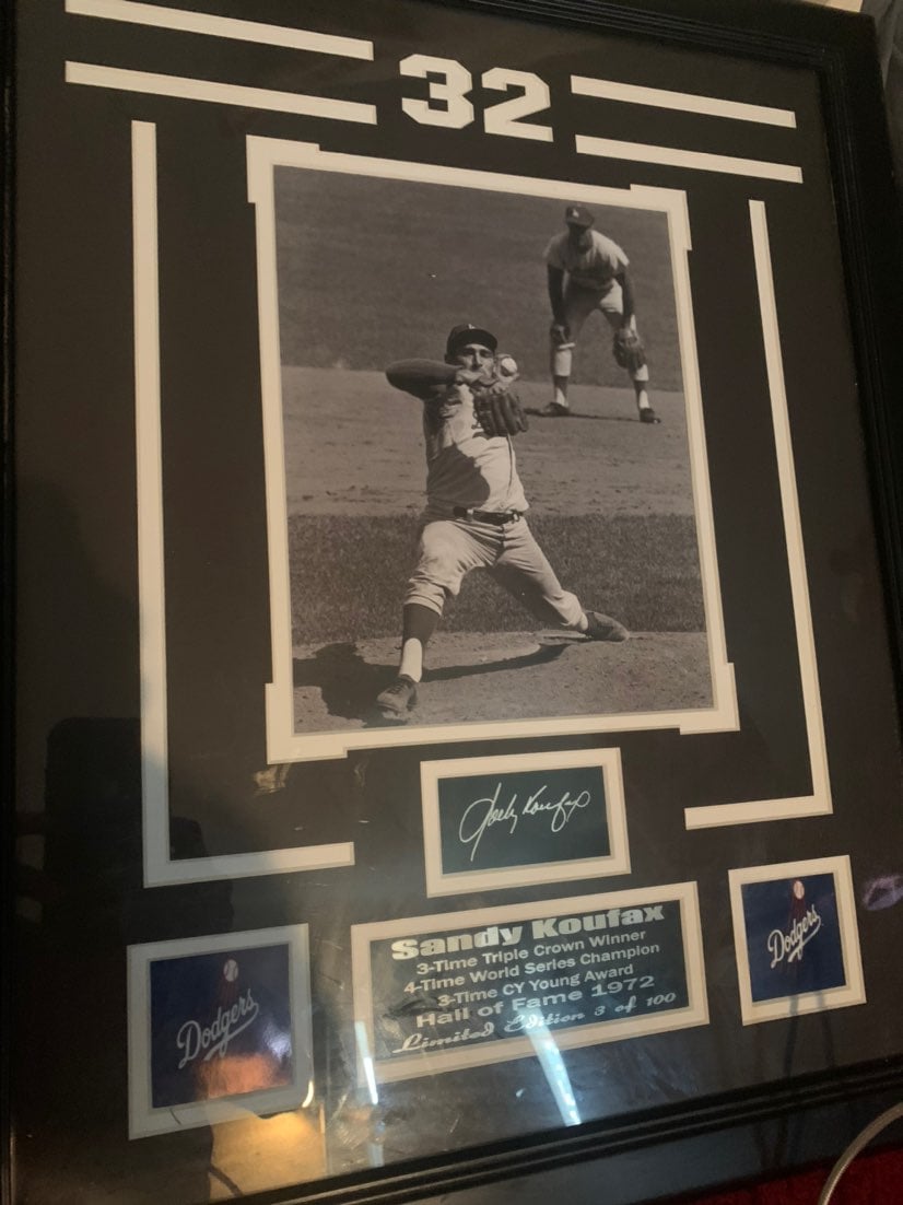 Sandy koufax signed picture